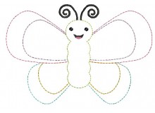 Stickdatei - Happy Spring Schmetterling Fransenappli